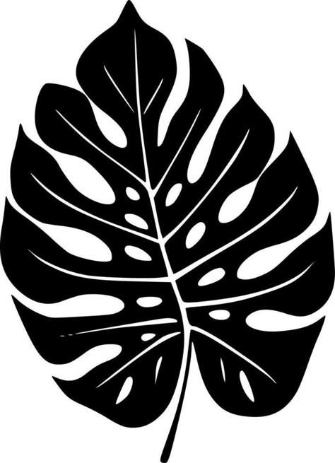 Tropical Leaf Silhouette, Monstera Minimalist, Palm Leaf Vector, Leaves Silhouette, Plants Vector, Leaf Vector, Cnc Art, Leaf Silhouette, Leaf Stencil