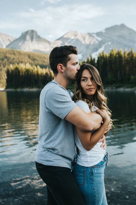 I have a love affair with this place and seriously, if you’ve been here, you completely understand so when Mark and Rachel asked for a mountain engagement session, I thought it perfect to bring them out to Kananaskis Lakes, Alberta. #engagementsession #mountainengagement #mountainengagementsession #couplessession #engaged #kananaskis Alberta Engagement Photos, Colorado Mountain Engagement Photos, Rocky Mountain National Park Engagement, Mountain Summer, Mountain Engagement Photos, Mountain Engagement Session, Summer Engagement Session, Mountain Engagement, Engagement Photo Outfits