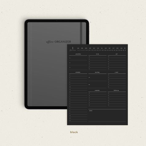 Digital Work Planner, Office Organizer, Business Planner for Ipad Goodnotes, Work Schedule Checklist Template, Daily Task PDF https://etsy.me/3T0H04t #beige #black #businessplanner #officeorganizer #digitalworkplanner #dailytask #workchecklist #workdayorganizer #work Ipad Work, Organizer Business, Daily Work Planner, Office Organization Business, Planner Minimal, Planner For Ipad, Planner For Goodnotes, Ipad Goodnotes, Office Organizer