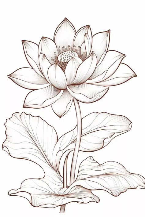 Lotus Coloring Pages For Kids & Adults | Free Printables | Storiespub Lotus Flower Drawing, American Traditional Tattoo Ideas, Traditional Tattoo Ideas, Lotus Painting, Printable Coloring Pages For Kids, Fabric Painting Techniques, Lotus Art, Flower Art Drawing, Flower Sketches