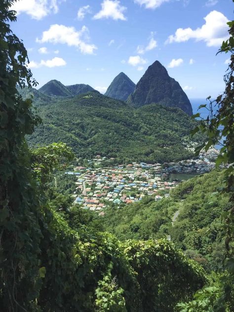 One Day in St Lucia: The Best Excursions & 1-Day Itinerary Green Travel Aesthetic, Travel Aesthetic Landscape, Island Caribbean, Aesthetic Landscape, Christmas Cruises, Saint Lucia, Green Travel, Underwater Life, Valley View