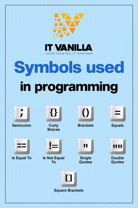 If you want to be a programmer, you should know these Symbols are used in programming. #programming #symbols #semicolon #curlybraces #bracket #equals #isequalnot #itvanilla #digitalmarketing #webdesign #SEO #advertisement Programming