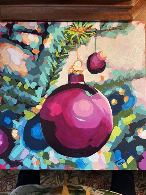 Xmas Painting Ideas Canvas Art, Abstract Christmas Tree Painting, Outdoor Christmas Decorations Yard Ideas, Cute Christmas Paintings, Christmas Painting Ideas Easy, Acrylic Painting Christmas, Fall Painting For Kids, Ali Kay, Christmas Tree Drawing