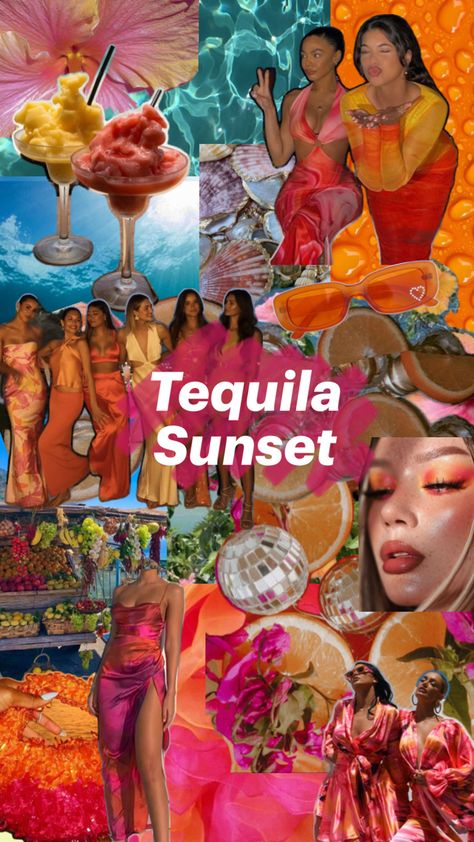 Tequila Sunset, Bachelorette Inspo, Ibiza Party, Sunset Party, Tropical Outfit, 21st Party, Birthday Dinner Party, Bridal Bachelorette Party, Bachelorette Themes