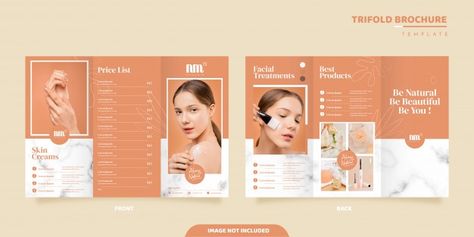 Trifold skin care flyer template | Premium Vector #Freepik #vector #brochure #business #layout #leaflet Skin Care Brochure Design, Skin Care Brochure, Beauty Brochures, Catalogue Design Templates, Brochure Design Layout, Trifold Brochure Design, Pamphlet Design, Brochure Template Layout, Beauty Marketing