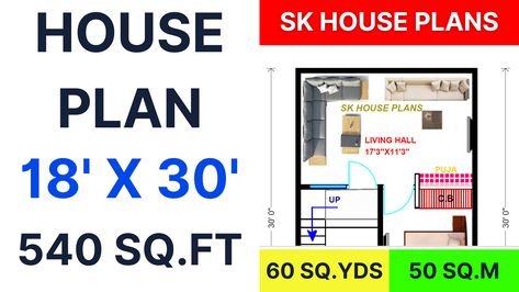 Modern House Plan 18 X 30 | 540 SQFT | 60 SQYDS | 50 SQM | 60 GAJ | Popular Design (S NO 2002) For any customized house plan request, you can contact us over our official WhatsApp number +91 9412159010. Topic Covered House Plans House Plan 18 X 30 540 Sqft House Plan Living Hall, Plans House, Modern House Plan, Pdf Books Download, Whatsapp Number, Pdf Books, House Plan, House Plans, Modern House