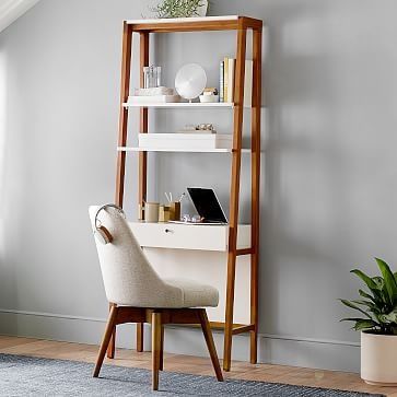 Favorites Gallery | west elm Foldable Desk Space Saving, Teen Desk, Narrow Bookshelf, Beadboard Paneling, Window Nook, New Desk, Apartment Makeover, Loft Interiors, Desk Areas