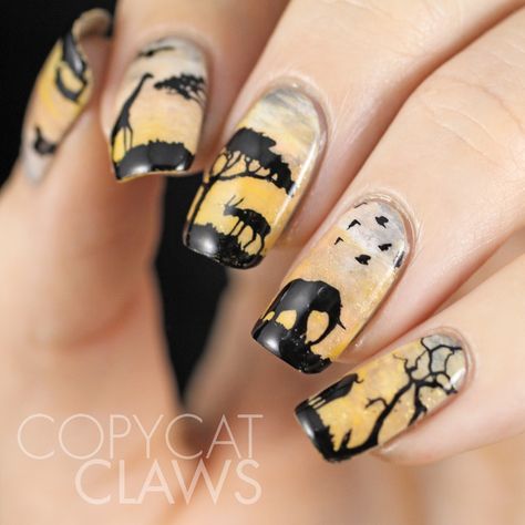 Safari Nails, Egyptian Nails, Theme Nails, Themed Nails, Animal Nail Art, Amazing Nails, Nude Nail Designs, Pretty Nail Designs, Animal Nails