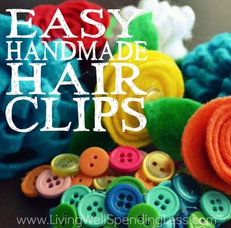 How to Make Handmade Hair Clips | Living Well Spending Less® Barrette Crafts, Make Felt Flowers, Easy Diy Hair, Diy Hair Clips, Handmade Hair Clips, Hair Accessories Diy, Diy Ombre, Felt Hair Clips, Hair Clips Diy