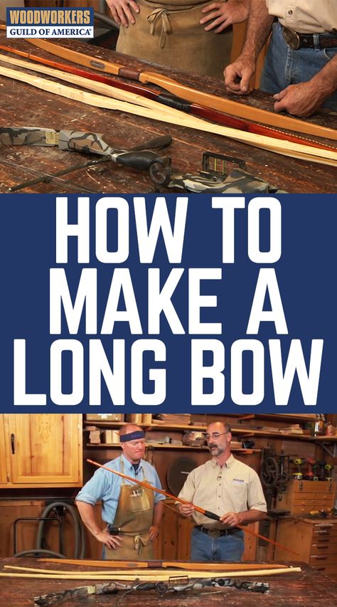 Why should Robin Hood have all the fun? Master woodworker George Vondriska teaches you all about what goes into making a custom long bow and how the shape gives the arrow its speed. Also learn where to buy a starter kit or get individual woodworking instruction for making your own classic all-wood bow. Traditional Bowhunting, Primitive Skills, Archery Tips, Advanced Woodworking Plans, Woodworking Kits, Long Bow, Archery Bows, Wood Crafting Tools, Traditional Archery