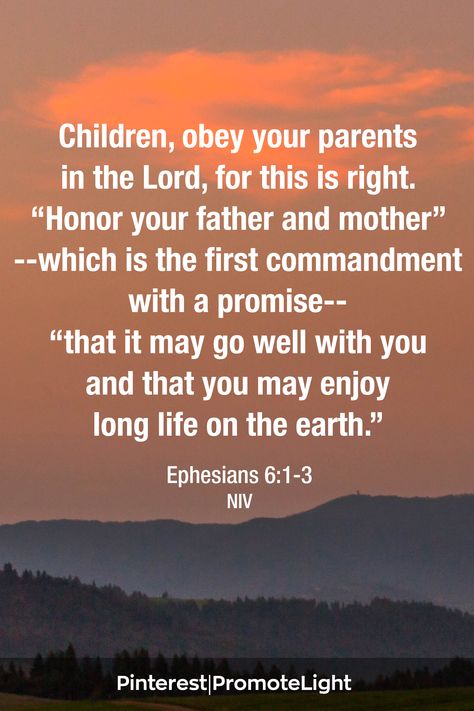 #ObeyYourParents #Obedience #ObeyingYourParentsIsRight #HonorYourFatherAndYourMother #TheFirstCommandmentWithAPromise #Obey #HonorYourParents #VerseOfTheDay #DailyVerse #BibleVerse #Bible #Jesus #Children #Parents #Christ #JesusChrist #ThankYouJesus #GodTheFather #Father #Mother #TheWay #TheTruth #TheLife #PromoteLight Obey Your Parents, Daily Verses, Thank You Jesus, God The Father, Verse Of The Day, Bible Study, Jesus Christ, Verses, Bible Verses