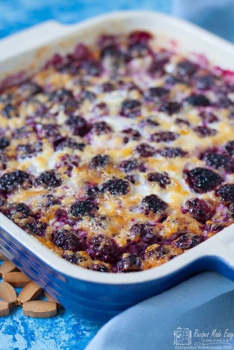 Blackberry Clafoutis - Recipes Made Easy Blackberry Clafoutis, Ginger Pudding, Clafoutis Recipe, Stem Ginger, Clafoutis Recipes, Old Fashioned Style, Apricot Cake, Classic French Desserts, Dessert Places