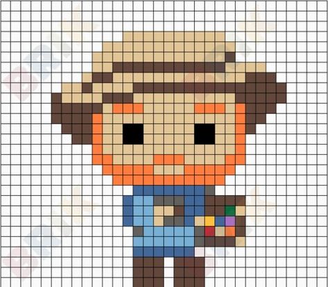 Teacher Pixel Art, Van Gogh Pixel Art, Friends Pixel Art, Small Pixel Art Ideas, Pixel Art Painting, Mini Pixel Art, 8 Bit Pixel Art, Hama Art, 8 Bit Art