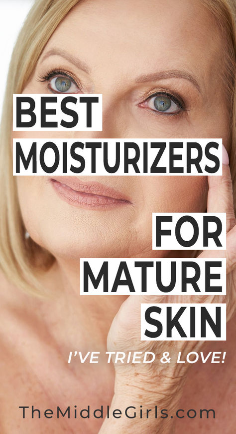 These are the best moisturizers for mature skin that I have tried, and every single one of them makes a big difference in the health and appearance of aging skin. From tinted moisturizers, night creams, body lotions, drugstore finds, to even moisturizers with SPF! women over 40 women over 50 women over 60 #womenover50 #midlifewomen #beamiddlegirl #womenoverfifty Best Moisturizer Under Makeup, Best Drugstore Moisturizer Anti Aging, Skincare For Over 50, Best Moisturizer For Face, Best Face Moisturizer, Beauty Over 50, Moisturizer For Face, A Real Woman, Face Cream Best