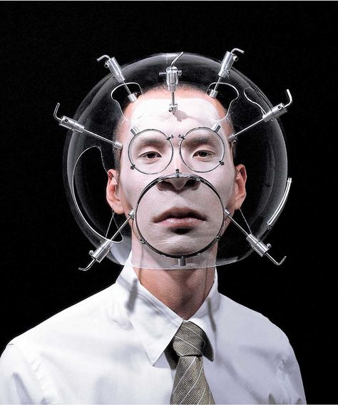 iGNANT_Art_Hyungkoo_Lee_The_Objectuals_Altering_Facial_Features_2 Speculative Design, In Your Face, Futuristic Fashion, Body Modifications, Korean Artist, Anthropology, Wearable Art, A Man, Contemporary Art