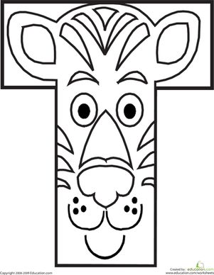 This fun alphabet coloring page will have your child coloring a friendly tiger while learning the shape and sound of the letter T. Zoo Phonics, Animal Alphabet Letters, The Letter T, Alfabet Letters, Alphabet A, Alphabet Crafts, Preschool Letters, Letter Activities, Alphabet Coloring Pages