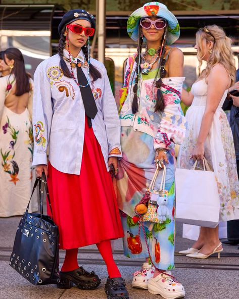 fashion week throwback ♤ friends edition ♡ Tara Chandra, Trash Clothes, Trash Clothing, Fruits Fashion, Maximalist Fashion Style, Maximalist Fashion, Dopamine Dressing, Multiple Outfits, Cute Jeans