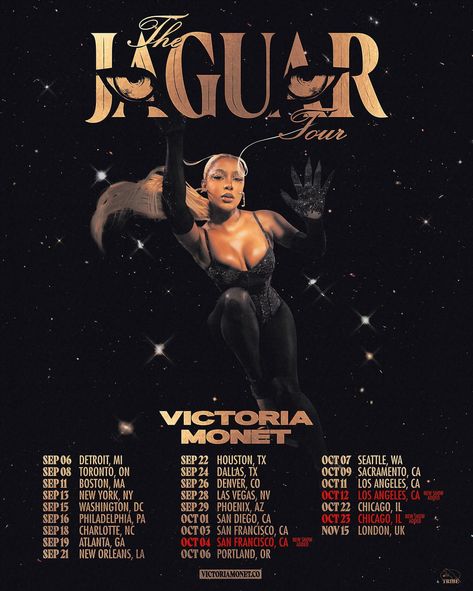 Tour tickets go on sale TODAY at 10 AM local 🎉😌 New shows have been added! (London, thanks for selling out already!!😭🙌🏾✨🤎 go to… | Instagram Victoria Monet, Concert Aesthetic, Tour Posters, I Am A Queen, New Poster, Background Pictures, New Wall, Special Guest, Music Poster