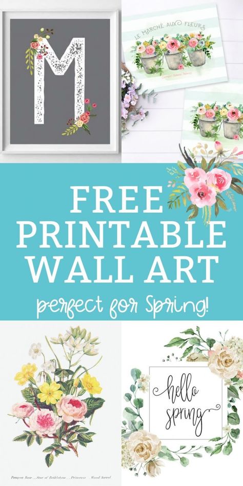 Brighten up a bare wall or shelf with one of these beautiful free printable wall art prints. Find a selection of options perfect for modern farmhouse, traditional, or cottagecore decorating. Paper Flower Templates Free Printable, Spring Printables Free, Origami Paper Flowers, Farmhouse Printables, Paper Flower Templates, Printable Vintage Art, Spring Printables, Spring Wall Art, Free Vintage Printables