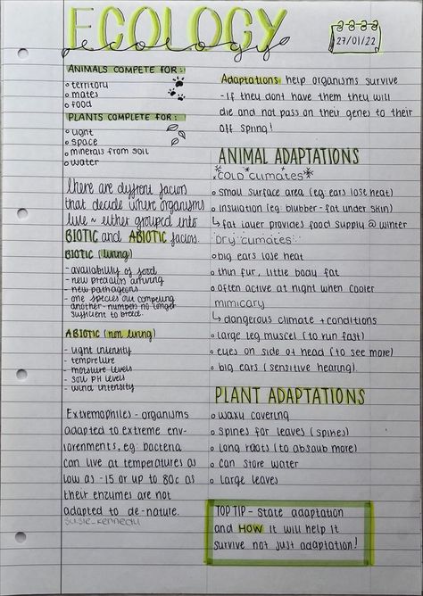 Revision Notes Aesthetic, Gcse Biology Revision Notes, Biology Revision Notes, Gcse Science Revision, Gcse Biology, Science Revision, Biology Revision, Gcse Revision, Notebook School