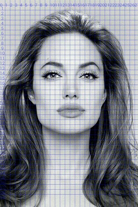 Face Drawing Grid, Grid Drawing Portrait, Grid For Drawing, Grid Method Drawing, Grid Sketch, Pencil Art Love, Human Face Drawing, Drawing Grid, Pencil Portrait Drawing