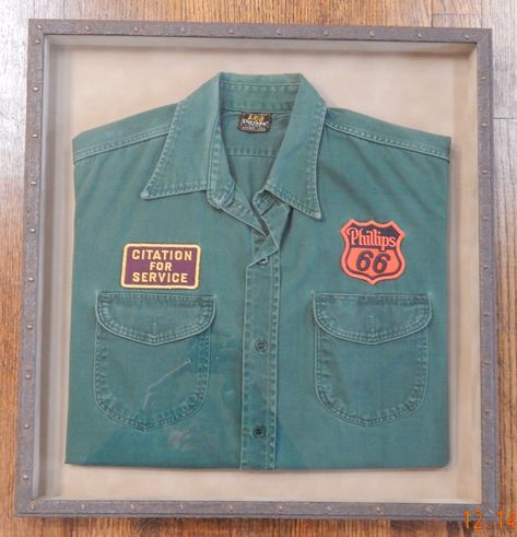 Framed Tshirt, Framed Shirt, Shirt Storage, Uniform Shirts, Tshirt Crafts, Work Shirt, Easy Sewing Projects, Gallery Frame, Work Shirts