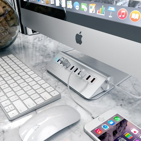 Latest Electronic Gadgets, New Electronic Gadgets, Imac Desktop, Computer Desk Setup, Electronics Storage, Hammacher Schlemmer, Custom Pc, Cool Electronics, Mac Book