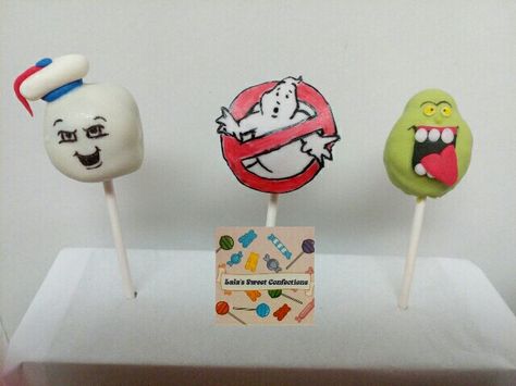 Ghostbuster Cake Pops, Ghostbusters Cake Pops, Slimer Cake, Marshmallow Man Ghostbusters, Ghostbusters Cake, Ghostbusters Birthday, Ghostbusters Birthday Party, Stay Puff, Turning Three