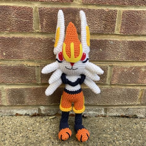 Free Pokémon crochet pattern – Cinderace Sneasel Pokemon, Scorbunny Crochet Pattern Free, Swirlix Pokemon Crochet, Cyndaquil Pokemon Crochet, Abra Pokemon Crochet Pattern, Yellow And Dark Blue, Crochet Stufful Pokemon, Pokémon Crochet, Pokemon Crochet