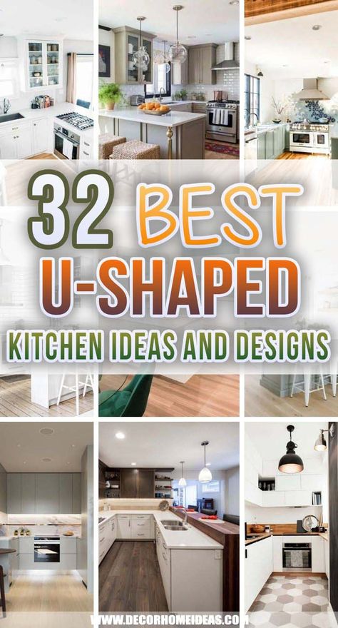 U Shaped Kitchen Ideas, Kitchen Layout U Shaped, Small U Shaped Kitchen, Small Kitchen Ideas Layout, Kitchen Layouts With Island, Kitchen Cabinet Layout, Kitchen Ikea, Square Kitchen, Small Kitchen Layouts