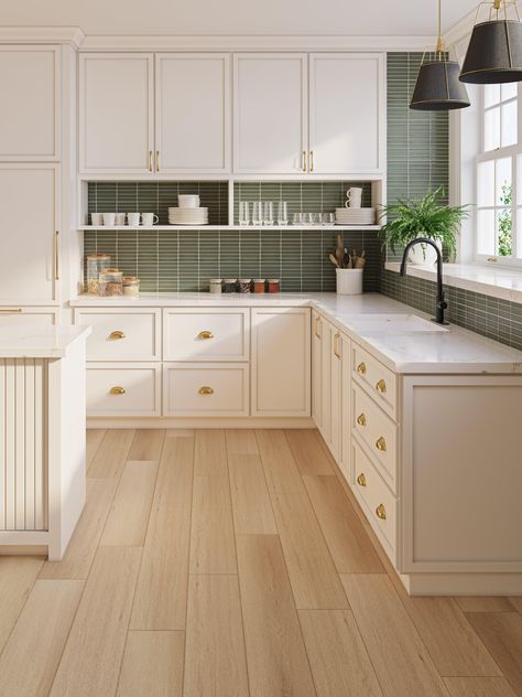 White kitchen backsplash