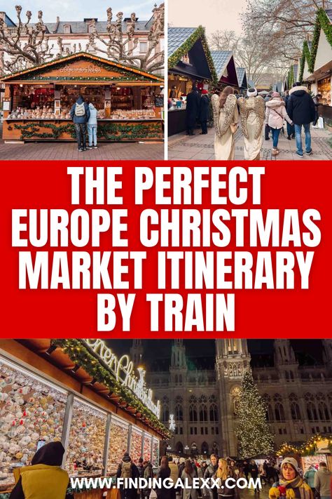 Get into the festive spirit with our Europe Christmas Market itinerary by train! Explore enchanting markets filled with holiday lights, delicious treats, and unique gifts across iconic European cities. Perfect for travelers looking to experience the magic of Christmas in Europe. Europe Christmas Travel, European Christmas Market Itinerary, Europe Christmas Market Itinerary, Christmas Market Europe, Best Christmas Markets In Europe, Christmas Market Itinerary, Best European Christmas Markets, Europe In November, Christmas Europe