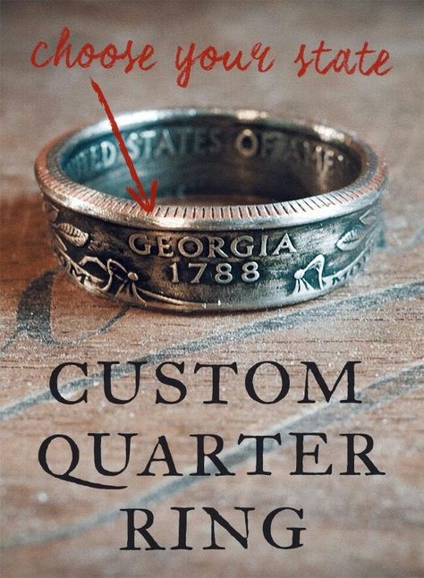 Quarter Ring, Carbon Fiber Wallet, State Quarters, Birth Year, Coin Ring, Cool Stuff, Please Wait, Wood Working, Helpful Tips