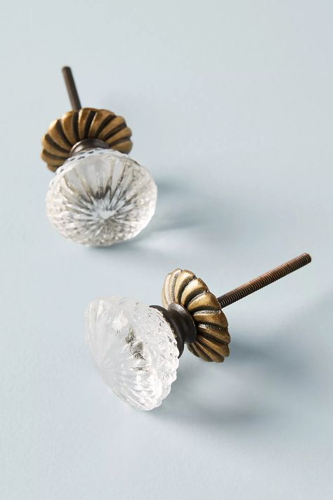 Simmered Glass Knobs, Set of 2 | Anthropologie Wine Glass Shelf, Glass Cabinet Knobs, Dresser Drawer Knobs, Unique Cabinets, Kitchen Knobs, Vintage Knobs, Glass Cloche, Glass Knobs, Dresser Knobs