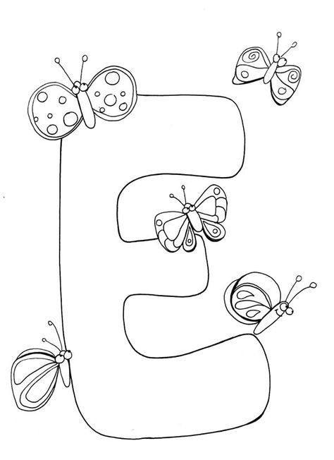 Letter E Coloring Page, E Coloring Page, Letter A Coloring Pages, Coloring Letters, Santa Coloring Pages, Abc Coloring Pages, Coloring Pages Inspirational, Abc Coloring, Free Printable Letters