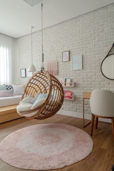 Bedroom Decor For Teen Girls, Dekorasi Kamar Tidur, Girl Bedroom Designs, 아파트 인테리어, Swing Chair, Teen Bedroom Decor, Girl Bedroom Decor, Room Design Bedroom, Kids Bedroom Decor