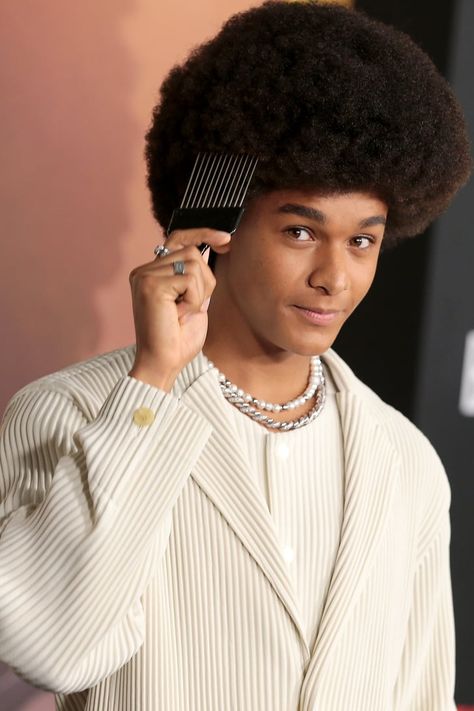 Who Is Jaden Michael? Facts About the Rising Star Afro Hair Men, Jaden Michael, Hair Like Wool, Hair Twists Black, Afro Hairstyles Men, Spanish Harlem, Big Afro, Black Outfit Men, Afro Men