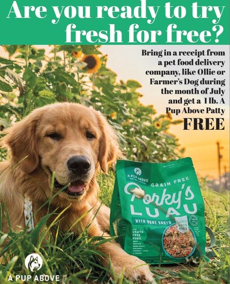 Let us treat YOU for treating your pet! ✨⁠ ⁠ All this July, we're offering a FREE (1) lb. patty from "A Pup Above" per customer when you bring a receipt from a pet food delivery company (Ollie, Farmer's Dog, etc.)! ⁠ ⁠ Give your pup a helping of delish, gently-cooked single-source proteins and human-grade ingredients!⁠ ⁠ 📍Find a TU near you: https://treats-unleashed.com/locations Delivery Company, Month Of July, Treat You, Bone Broth, Pet Food, Food Delivery, Your Pet, Food Animals, Farmer