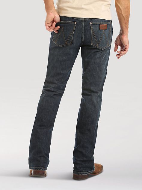 Men's Wrangler Retro® Relaxed Fit Bootcut Jean in Falls City Bootcut Jeans Outfit, Retro Jeans, Western Jeans, Bootcut Jean, Wrangler Jeans, Gentleman Style, Dark Wash Denim, Jean Outfits, Bootcut Jeans