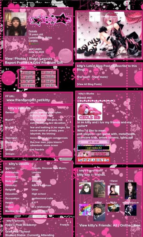 Tumblr Pages Layout, Emo Hello Kitty Wallpaper, Everskies Profile Layout Ideas Codes, Myspace Nostalgia, Scenecore Background, Emo Hello Kitty, Princess Hello Kitty, Princesa Emo, Emo Backgrounds