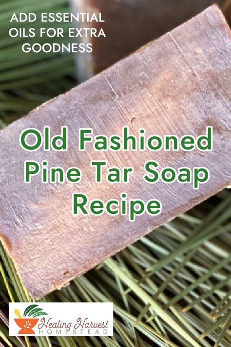 Sometimes I like to kick it old school and try something that maybe my ancestors have created. Today I worked on perfecting my Old Fashioned Pine Tar soap recipe. This recipe is super quick and full of health benefits. I just love it! It is great for just about all skin irritants and can even be used as a dog shampoo. #pinetar #soaprecipe #hotprocesssoap #homemadesoap #kickinitoldschool Pine Tar Soap, Natural Soaps Recipes, Pine Tar, Cold Process Soap Recipes, Problem Skin, Soap Recipe, Clay Soap, Honey Soap, Homemade Soap Recipes