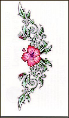 Pink And Green Tattoo, Hibiscus Tramp Stamp, Tramp Stamp Tattoos Flower, Tramp Stamp Cover Up Tattoos, Lower Belly Tattoos, Lower Back Tattoo Designs, Lower Back Tattoo, Ink Link, Beautiful Screensavers