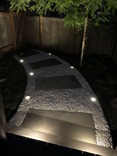 Front Sidewalk Ideas Cheap, Backyard Walkway Ideas Cheap, Back Porch Walkway Ideas, Rock And Concrete Walkway, Gate Walkway Ideas, Front Yard Walkway Ideas Entrance Pavers, Hoa Friendly Backyard, Diy Outdoor Walkway Cheap, Update Concrete Walkway