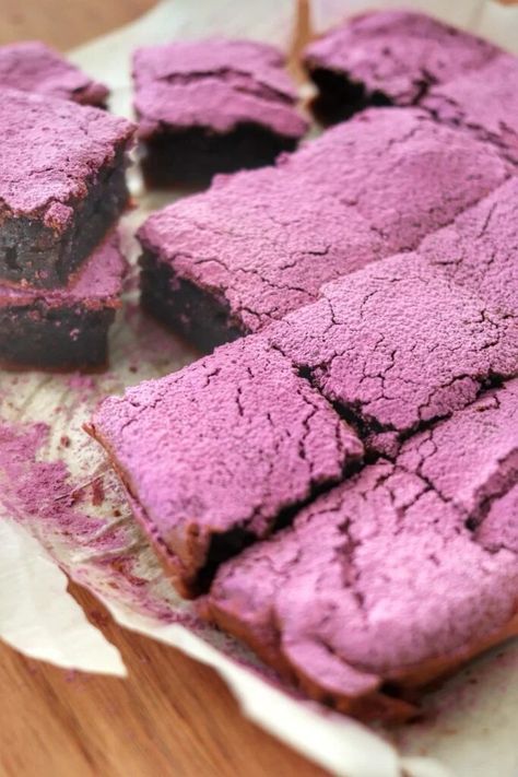 Easiest Ube (Purple Yam) Mochi Brownie Recipe - EATING with Kirby Mochi Brownie Recipe, Mochi Brownie, Ube Brownies, Matcha Mochi, Smashed Potatoes Recipe, Purple Yam, Filipino Desserts, Mini Muffin Pan, Brownie Recipe