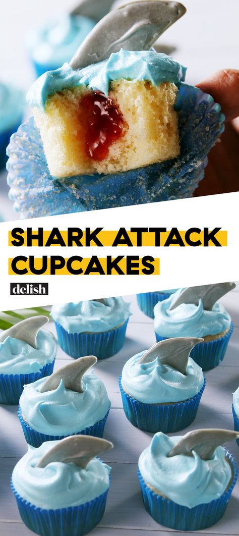 Shark Ice Cream Cake, All Food Must Go To The Lab For Testing, Homemade Shark Cake, Shark Week Cupcakes, Shark Cupcakes Kid Birthdays, Shark Week Themed Food, Shark Week Desserts, Shark Week Treats, Shark Week Cookies