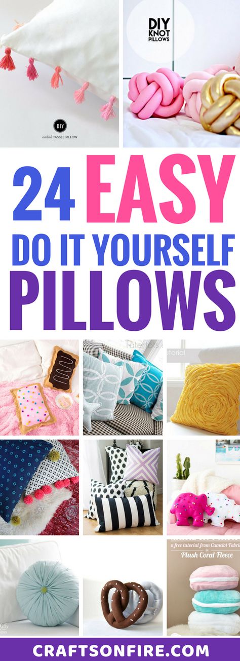 These DIY pillows are absolutely GORGEOUS! All these diy projects are so easy and they'll make your room decor look out of this work. Also, a great way to decorate your room while on a budget. Includes both no sew pillows and sewing tutorials that are perfect for teens and kids too! #diycrafts #diy #diyprojects #diypillows #roomdecor Diy Pillows For Kids, Knot Pillow Diy, Pillows For Kids, Things To Sew, Holiday Hand Towels, Pillows Decorative Diy, Trendy Sewing Projects, Sewing Cushions, Beginner Sewing Projects Easy