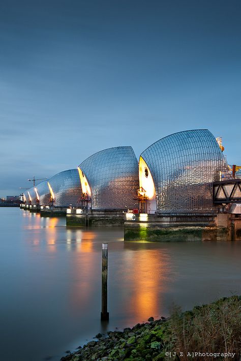 Thames Barrier | by [J Z A] Photography River Thames London, Thames Barrier, London Architecture, Things To Do In London, London Town, River Thames, London Life, England Uk, English Countryside