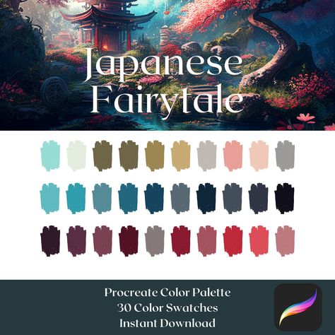 Procreate Color Palette Aesthetic, Medieval Color Palette, Fairytale Color Palette, Color Palette Japanese, Dragon Color Palette, Fairytale Palette, Fairy Color Palette, Fantasy Color Palette, Color Palette Procreate