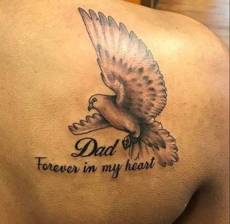 Memorial Tattoos Dove Tattoo Ideas, White Dove Tattoos, Rip Tattoos For Dad, Dad Daughter Tattoo, Battle Quotes, Baby Memorial Tattoos, Rip Tattoos For Mom, Tattoos For Dad Memorial, Memorial Tattoo Quotes