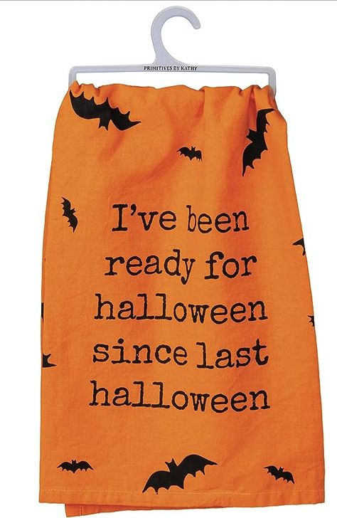 Primitives by Kathy Home Décor Kitchen Towel, Multicolor 28.00" x 28.00" Towel Display, Halloween Kitchen Towels, Halloween Dishes, Last Halloween, Rustic Halloween, Flour Sack Dish Towels, Halloween Kitchen, Primitives By Kathy, Kitchen Dish Towel